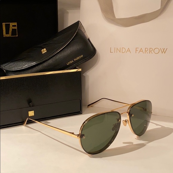 LINDA FARROW 18K GOLD AVIATORS - Picture 4 of 13